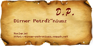 Dirner Petróniusz névjegykártya